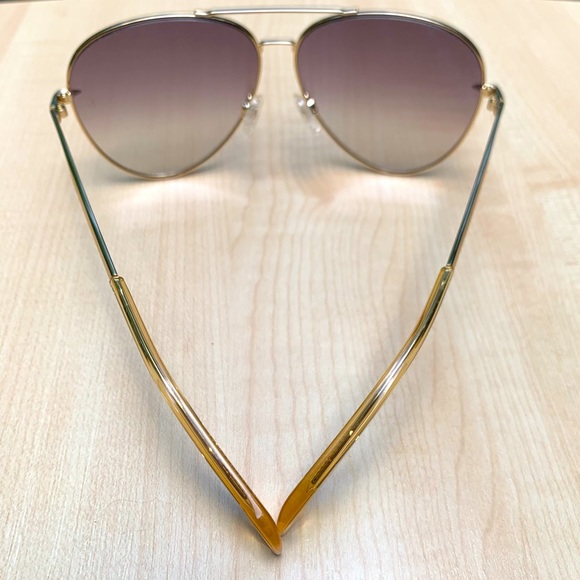 RAG & BONE stunning GOLD AVIATORS metal frames gradient mirrored lens NEW + case - Picture 3 of 8